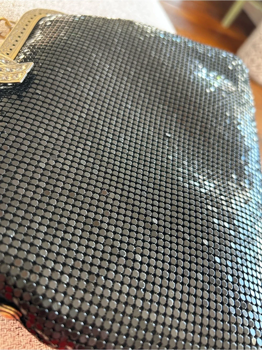 Vintage Black Metal Mesh Evening Bag Art Deco Style Cocktail Purse Boutique